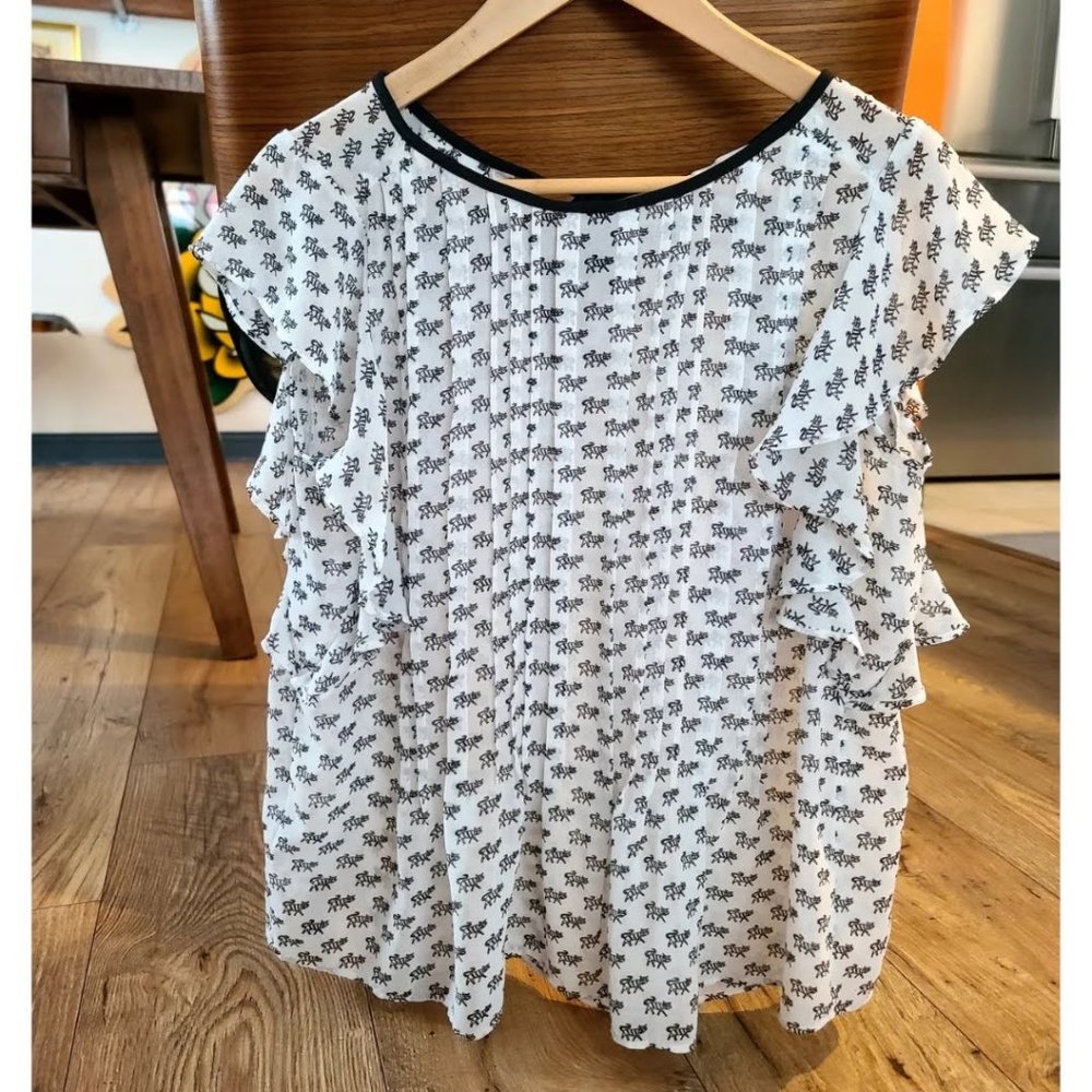 Flowy Cat Print Blouse